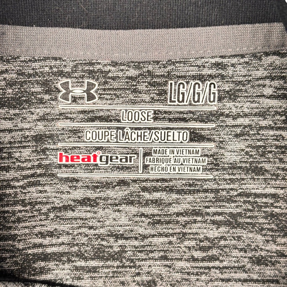 Under Armour Mens HeatGear 1/4 Zip Pullover Grey Space Dye Heather Large Loose - Picture 3 of 7